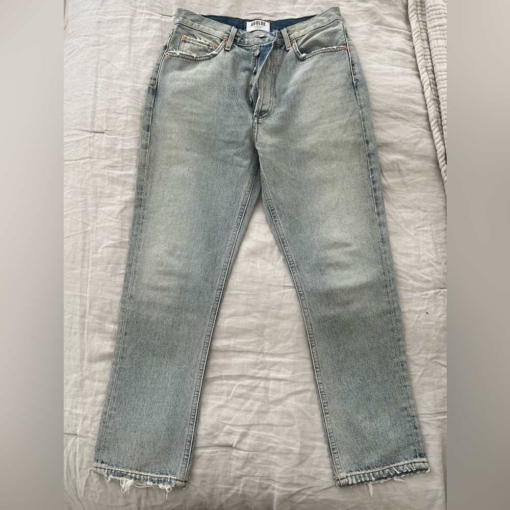 Agolde Riley high rise straight ankle crop 27